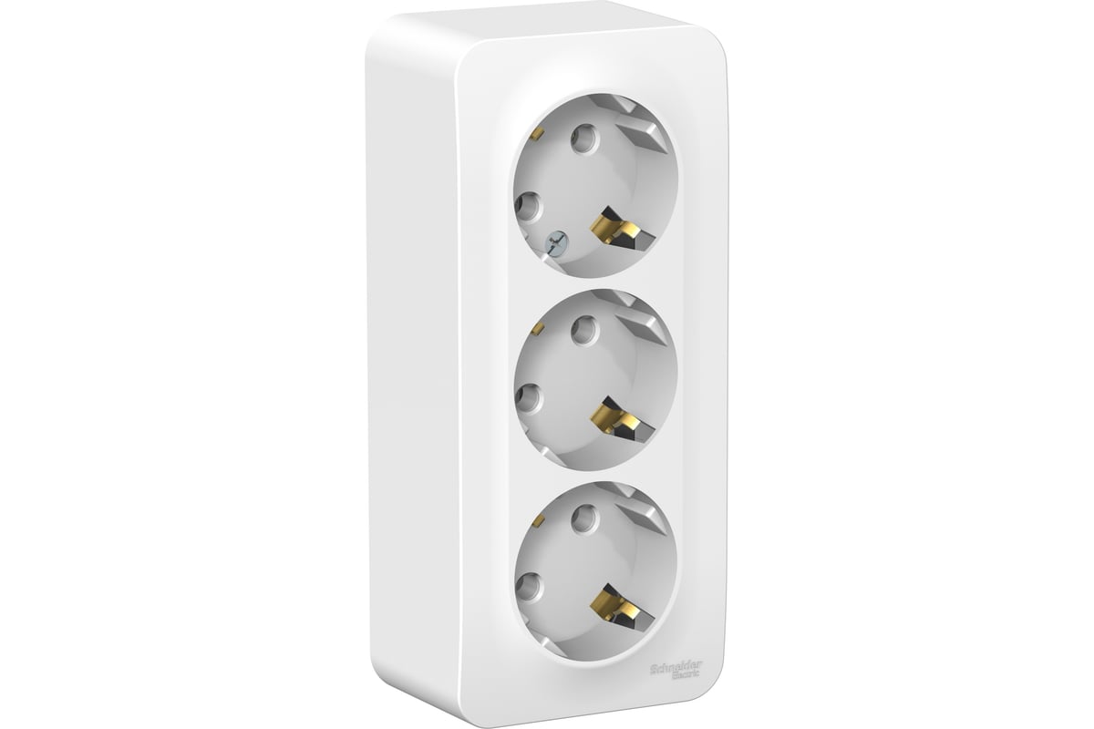 Розетка Systeme Electric 3-м ОП BLANCA 16А 250В SchE BLNRA010311 1210469