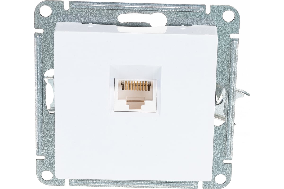 Механизм компьютерной розетки Systeme Electric ATLAS DESIGN RJ45 белый ATN000183
