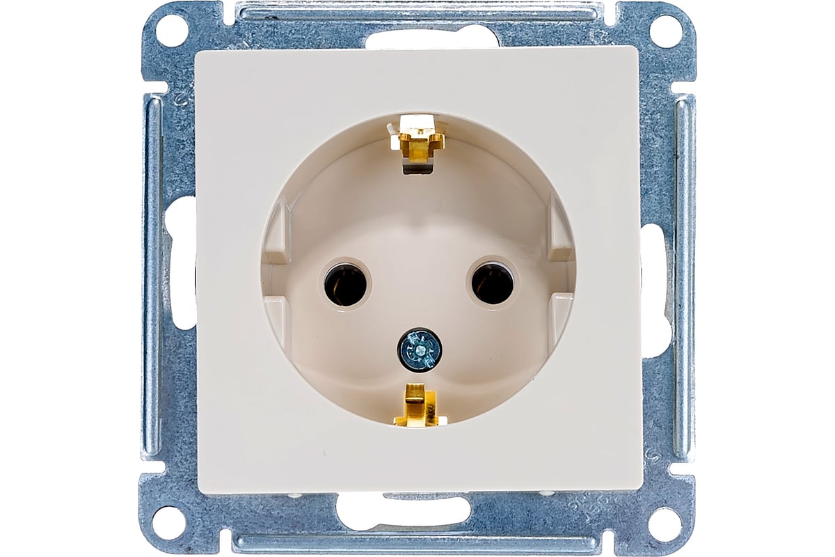 Розетка Systeme Electric ATLASDESIGN с заземлением, 16А, БЕЖЕВЫЙ ATN000243