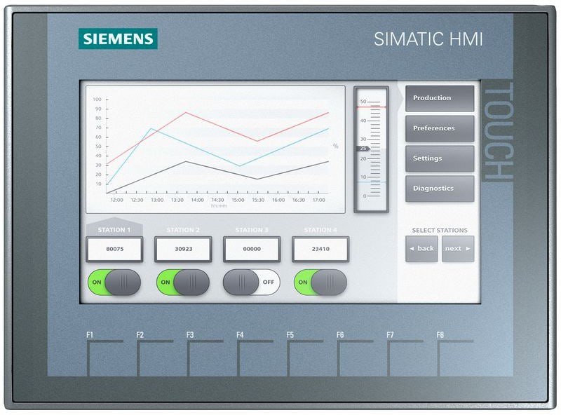 Панель оператора SIEMENS KTP700 BASIC, кнопки и сенсор. управл., TFT-дисп. 6AV2123-2GA03-0AX0